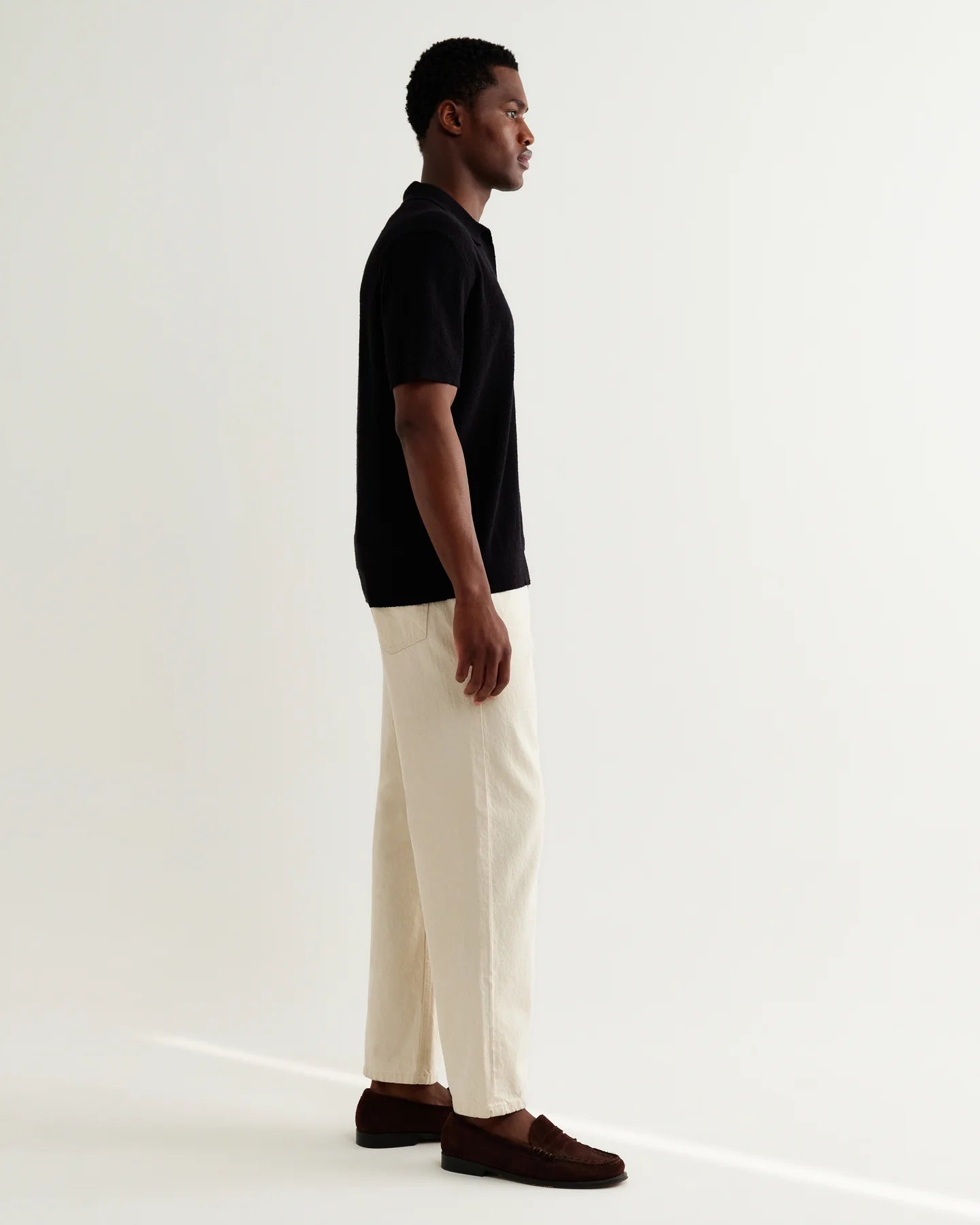 WAX LONDON Siena Polo | Boucle Yarn | Black LEO BOUTIQUE