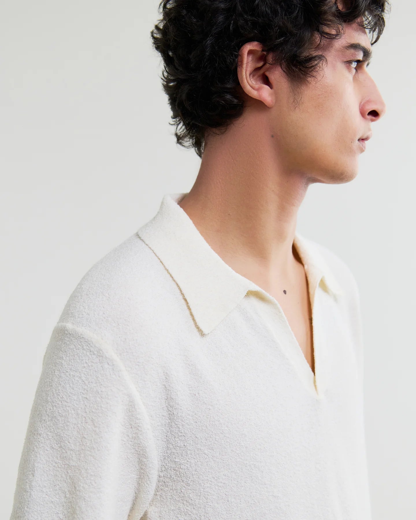 WAX LONDON Siena Polo | Boucle Yarn | Ecru LEO BOUTIQUE