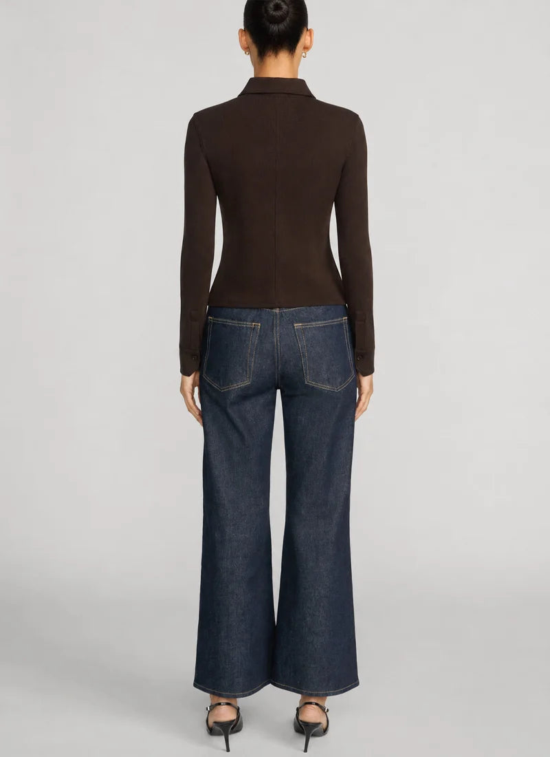 LEO BOUTIQUE The Rib Pocket Polo | Chestnut FRAME DENIM
