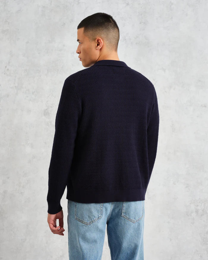 LEO BOUTIQUE Tristan L/S Shirt Navy WAX LONDON