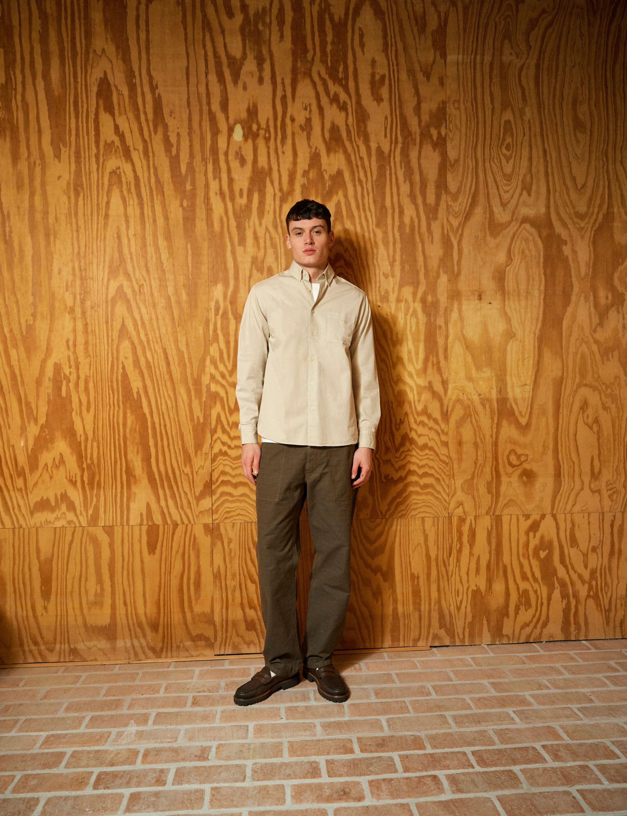 FORET Camp Light Twill Shirt | Oat LEO BOUTIQUE