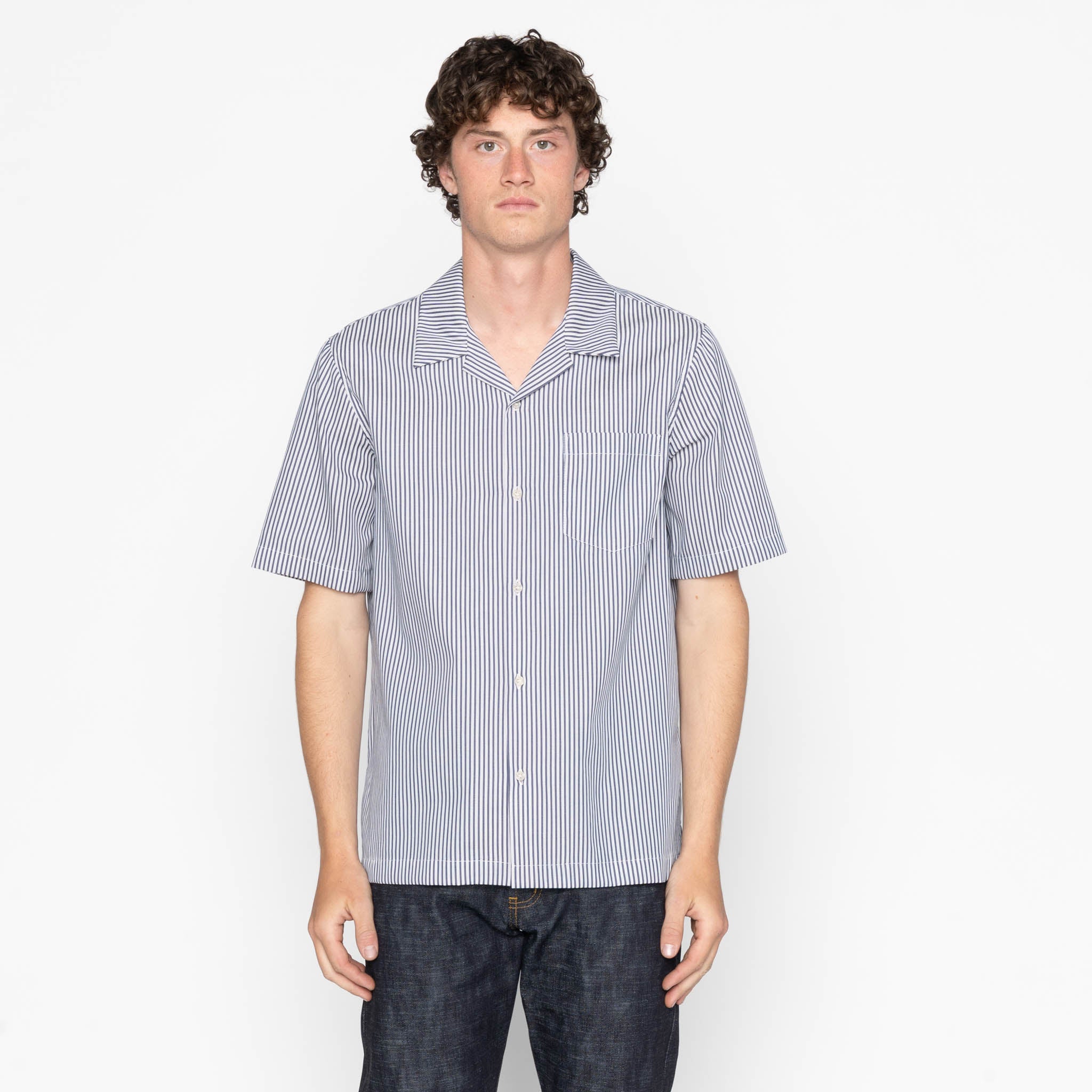 Aloha Shirt | Double Double Stripes | Blue