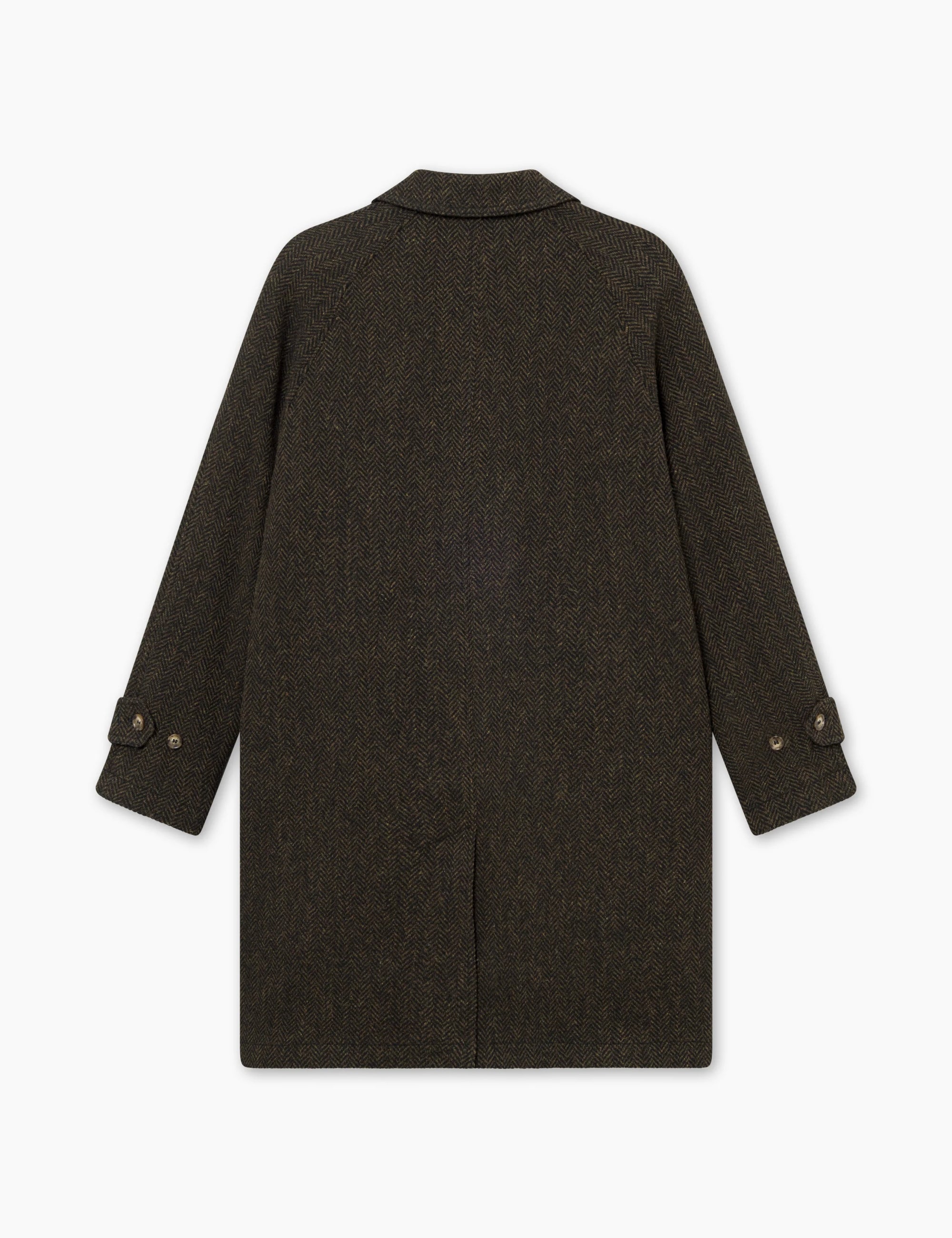 FORET Shelter Wool Long Coat | Black/Army LEO BOUTIQUE