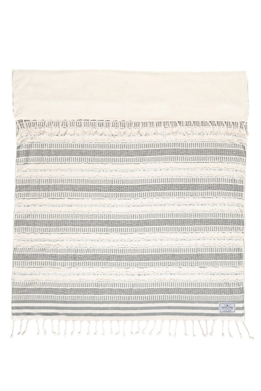 LEO BOUTIQUE The Ophelia Fleece Throw Black Stripe TOFINO TOWEL