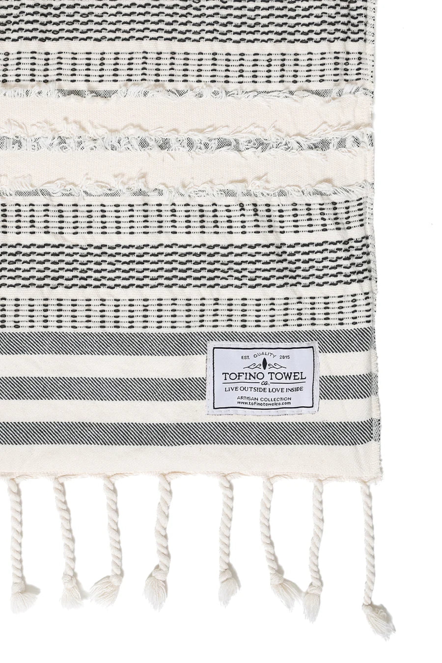 LEO BOUTIQUE The Ophelia Fleece Throw Black Stripe TOFINO TOWEL