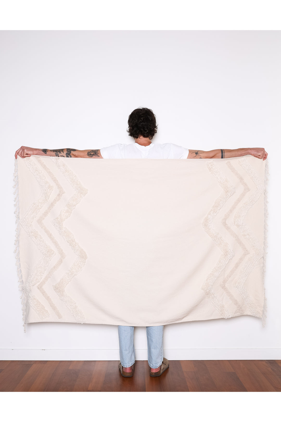 LEO BOUTIQUE The Freya Boho Textured Throw | Natural TOFINO TOWEL