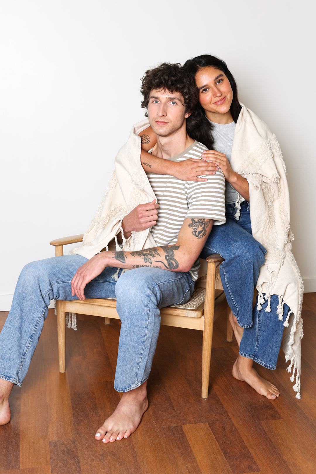 LEO BOUTIQUE The Freya Boho Textured Throw | Natural TOFINO TOWEL