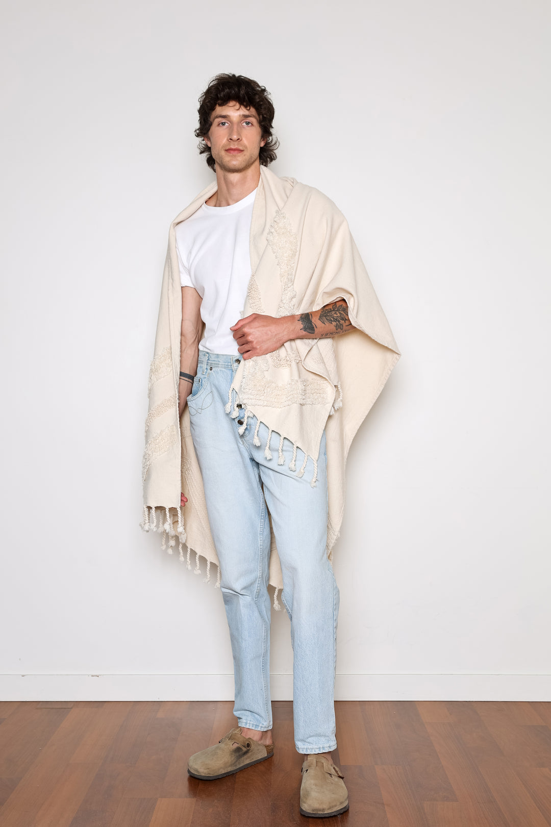 LEO BOUTIQUE The Freya Boho Textured Throw | Natural TOFINO TOWEL