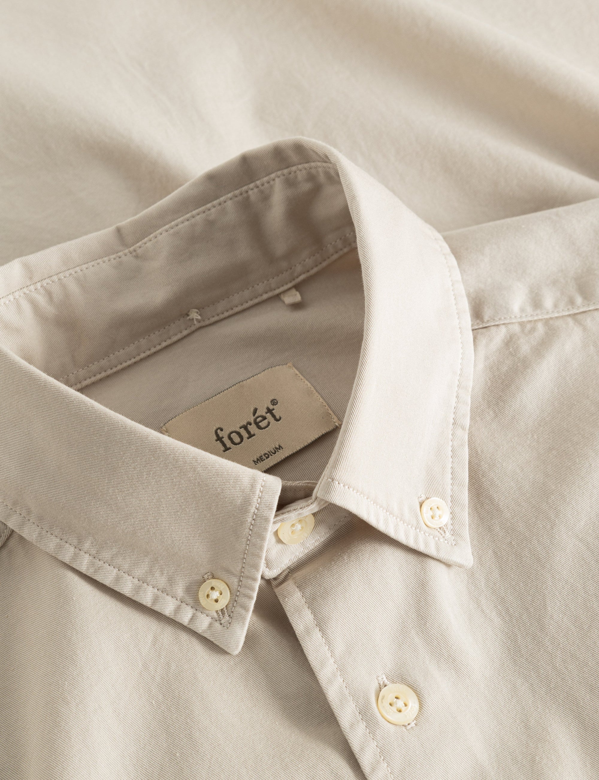 FORET Camp Light Twill Shirt | Oat LEO BOUTIQUE