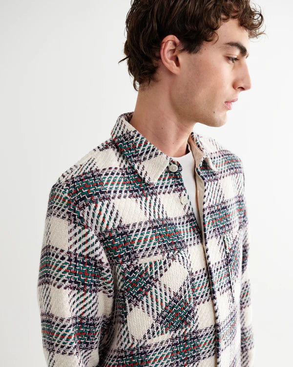 WAX LONDON Whiting Overshirt | Hutton Check Ecru Multi LEO BOUTIQUE