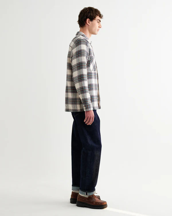 WAX LONDON Whiting Overshirt | Hutton Check Ecru Multi LEO BOUTIQUE