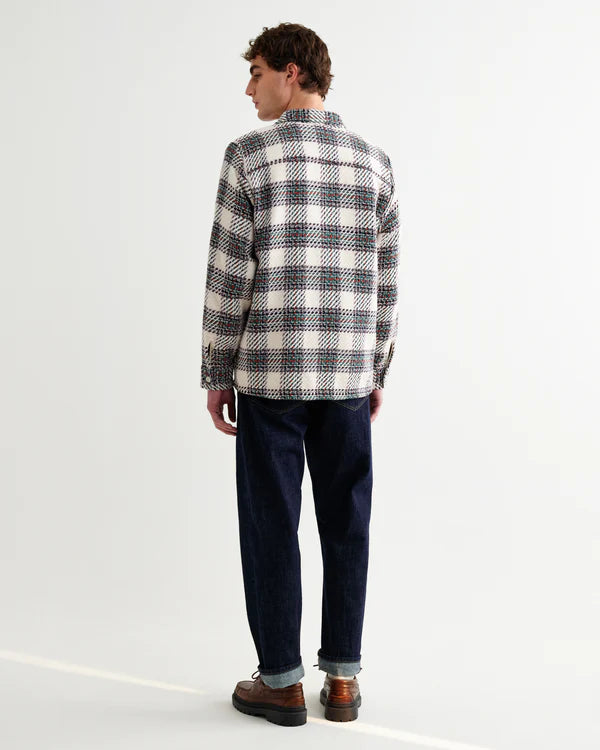 WAX LONDON Whiting Overshirt | Hutton Check Ecru Multi LEO BOUTIQUE