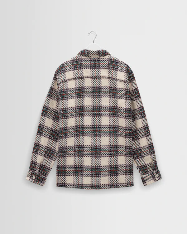WAX LONDON Whiting Overshirt | Hutton Check Ecru Multi LEO BOUTIQUE