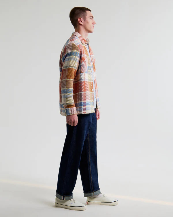 WAX LONDON Whiting Overshirt | Blue Check And Pastel Multi LEO BOUTIQU…