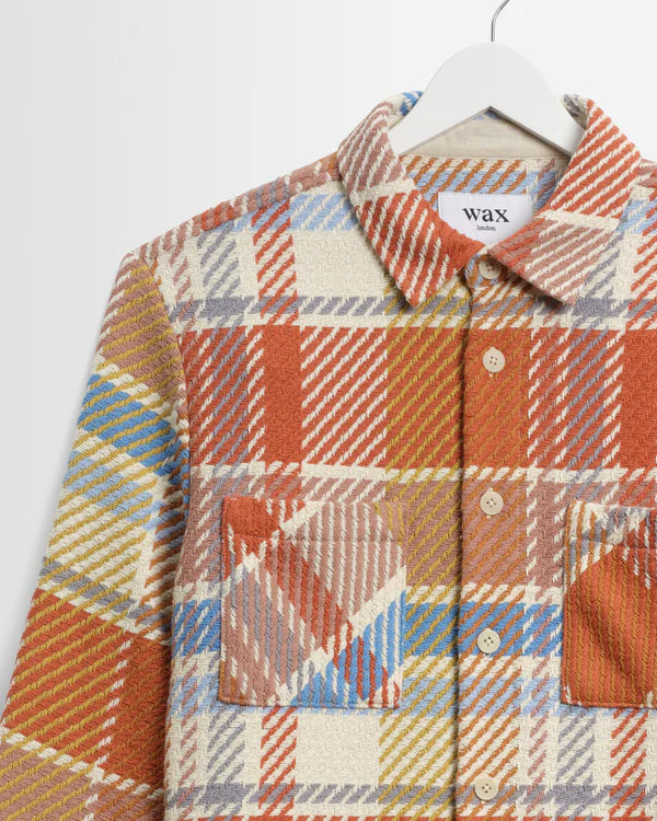 WAX LONDON Whiting Overshirt | Blue Check And Pastel Multi LEO BOUTIQU…