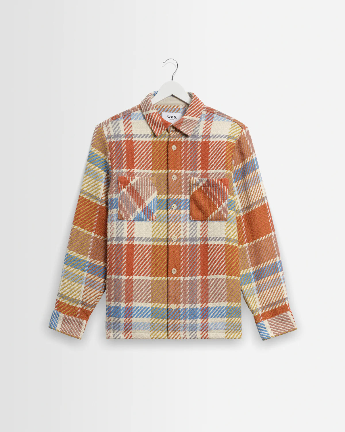 WAX LONDON Whiting Overshirt | Blue Check And Pastel Multi LEO BOUTIQU…