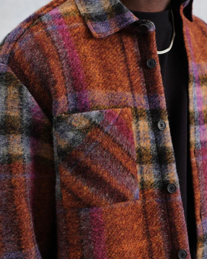 WAX LONDON Whiting Overshirt Wool Blend | Multicolour Check LEO BOUTIQUE