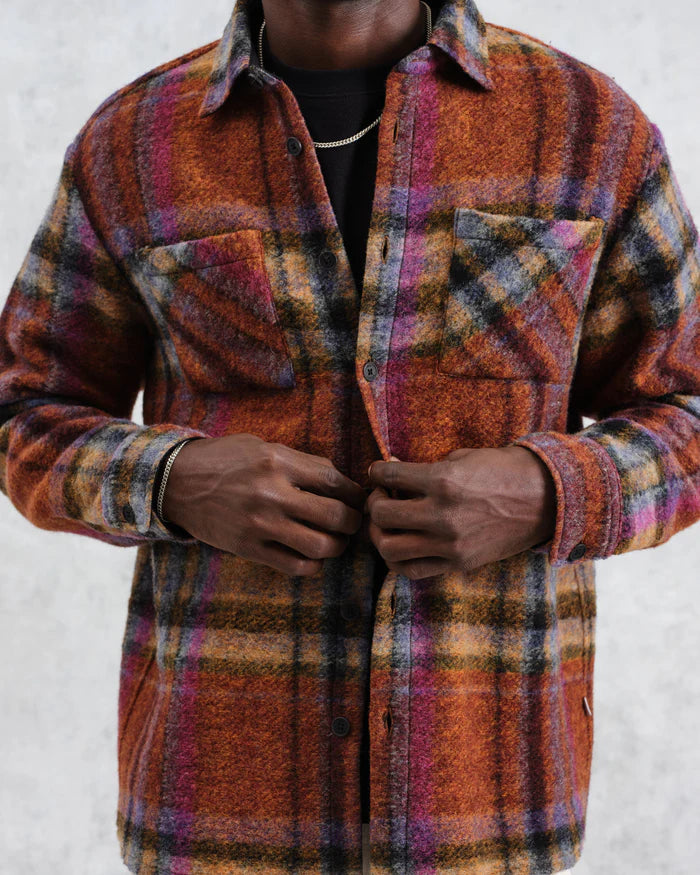 WAX LONDON Whiting Overshirt Wool Blend | Multicolour Check LEO BOUTIQUE