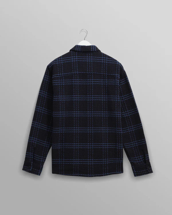 WAX LONDON Whiting OverShirt Stake Check | Navy/Blue LEO BOUTIQUE