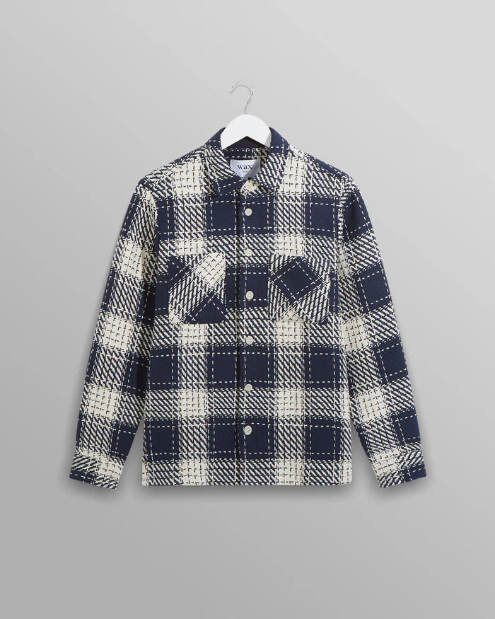 WAX LONDON Whiting Overshirt Marine Beatnik | Marine LEO BOUTIQUE