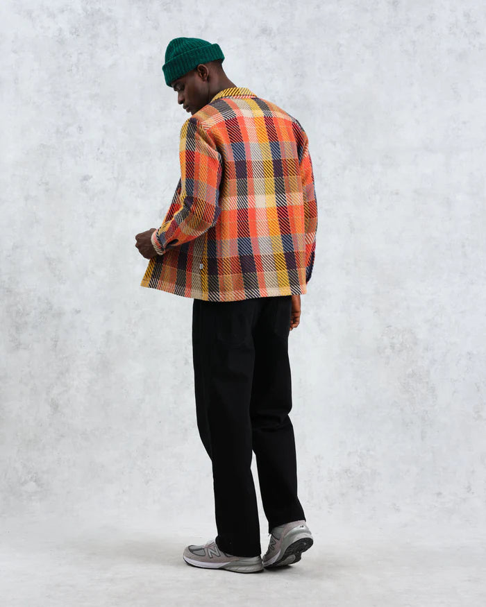 WAX LONDON Whiting Overshirt Pike Check | Orange/Multi LEO BOUTIQUE