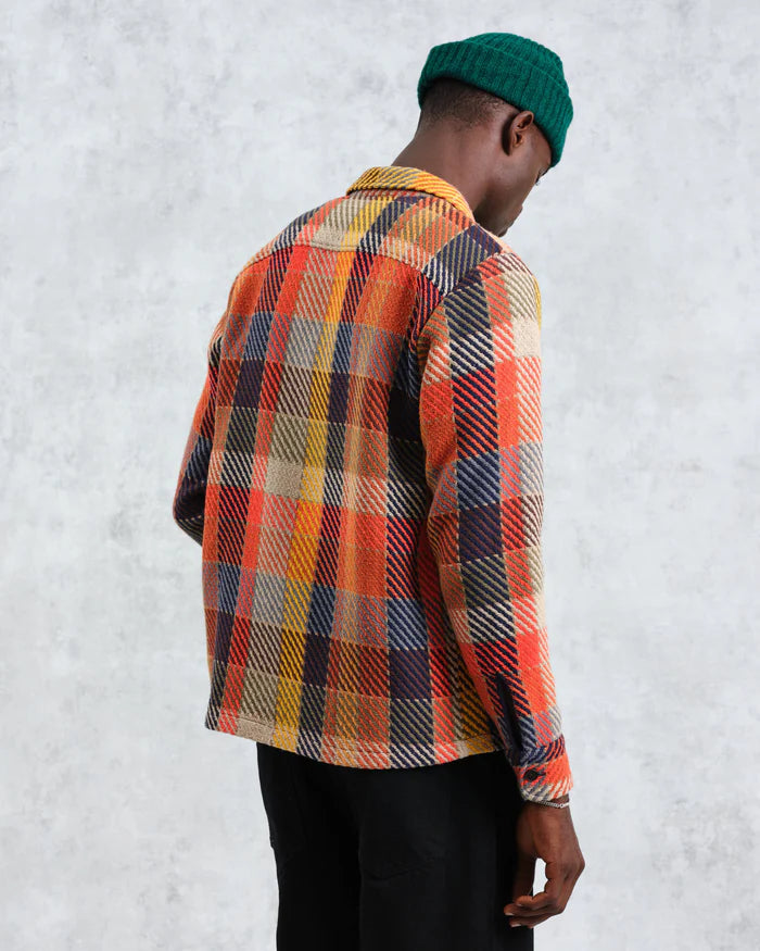 WAX LONDON Whiting Overshirt Pike Check | Orange/Multi LEO BOUTIQUE