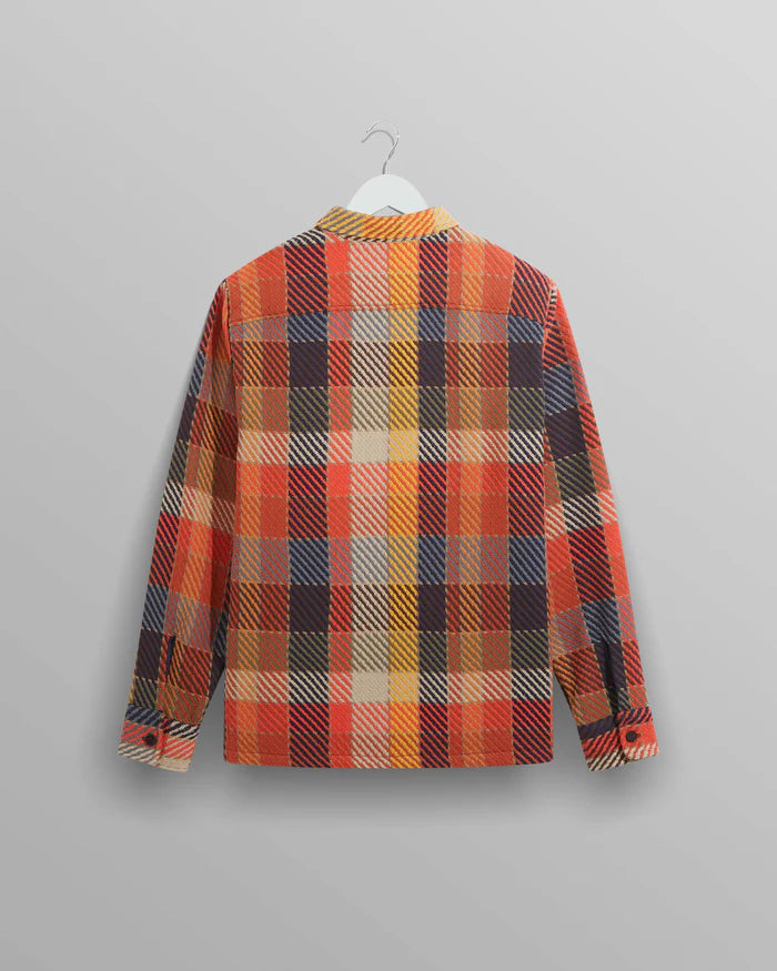 WAX LONDON Whiting Overshirt Pike Check | Orange/Multi LEO BOUTIQUE