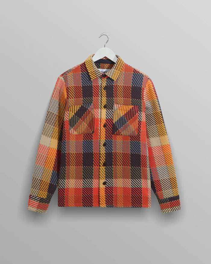 WAX LONDON Whiting Overshirt Pike Check | Orange/Multi LEO BOUTIQUE