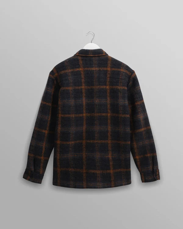 WAX LONDON Whiting Overshirt Drawn Check | Teal/Orange LEO BOUTIQUE