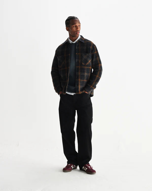 WAX LONDON Whiting Overshirt Drawn Check | Teal/Orange LEO BOUTIQUE