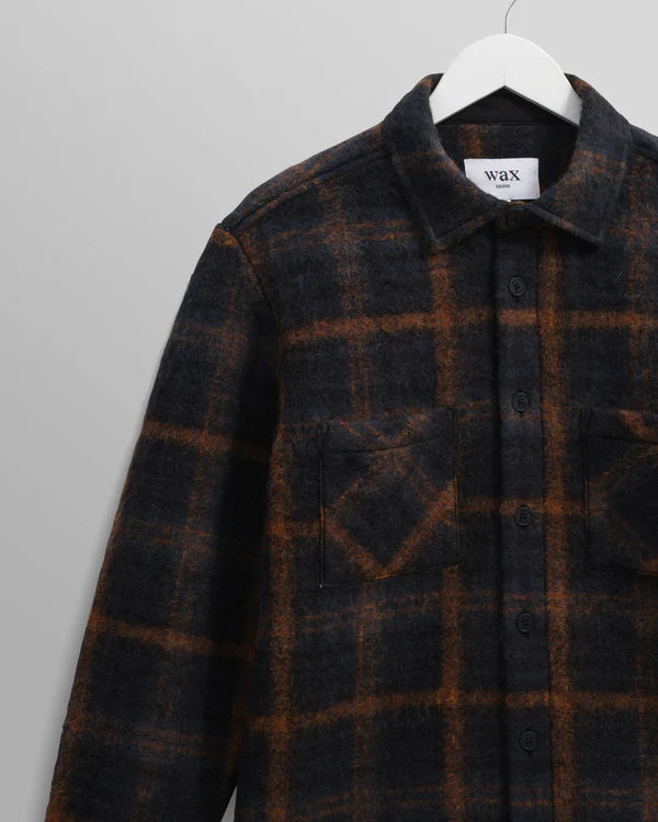 WAX LONDON Whiting Overshirt Drawn Check | Teal/Orange LEO BOUTIQUE