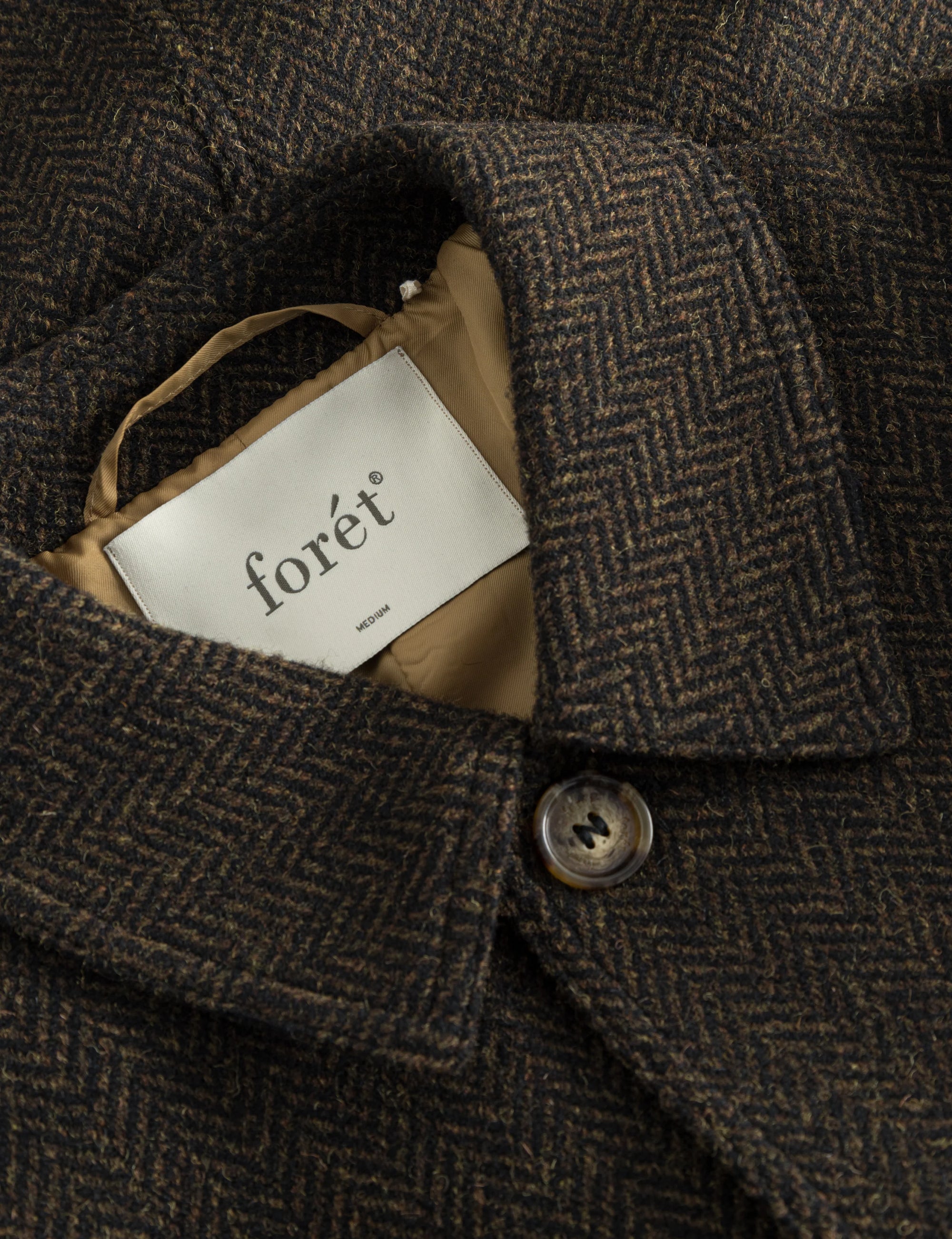 FORET Shelter Wool Long Coat | Black/Army LEO BOUTIQUE