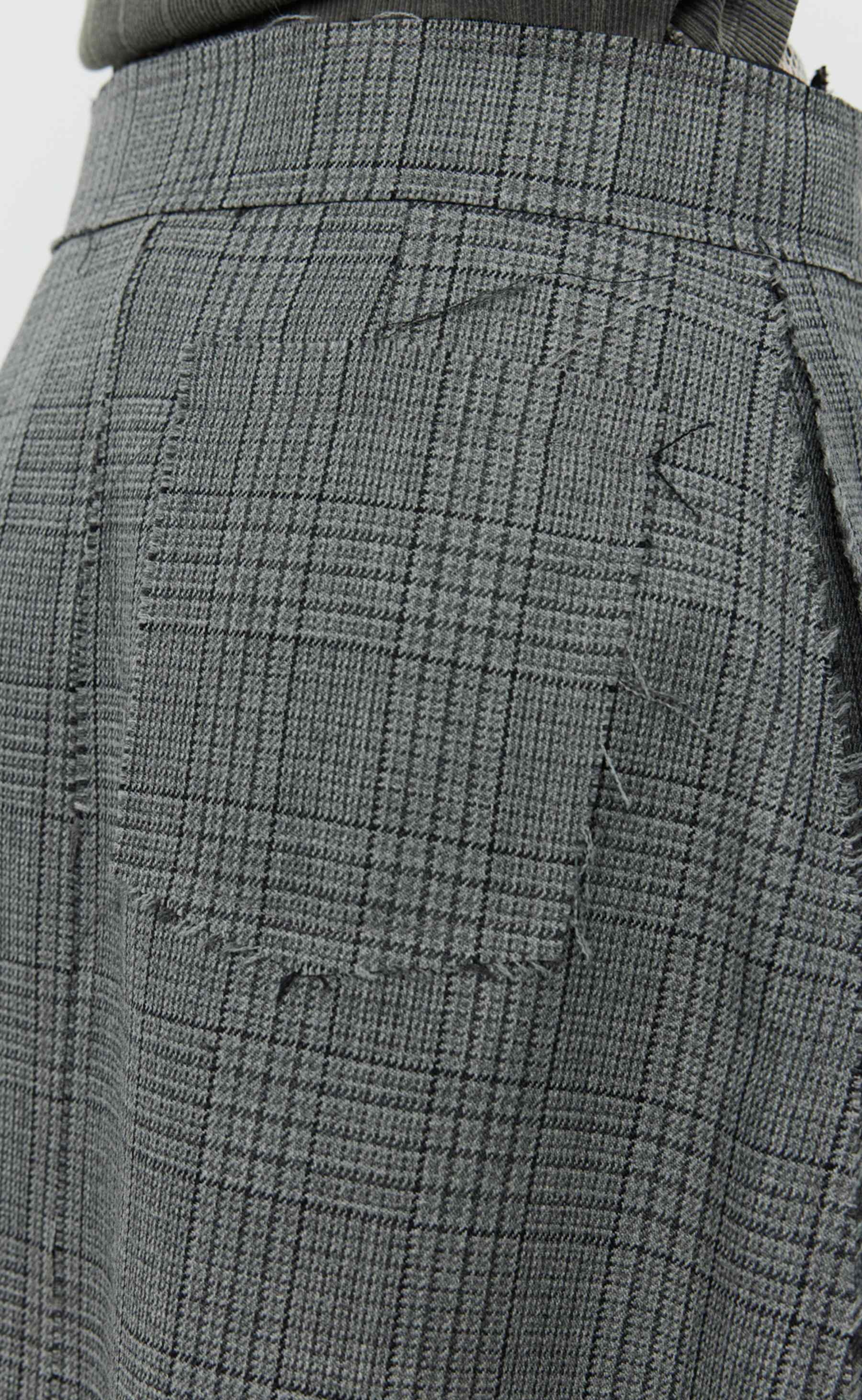 MFPEN Heavy Wool Wrap Skirt | Grey Glen Check LEO BOUTIQUE