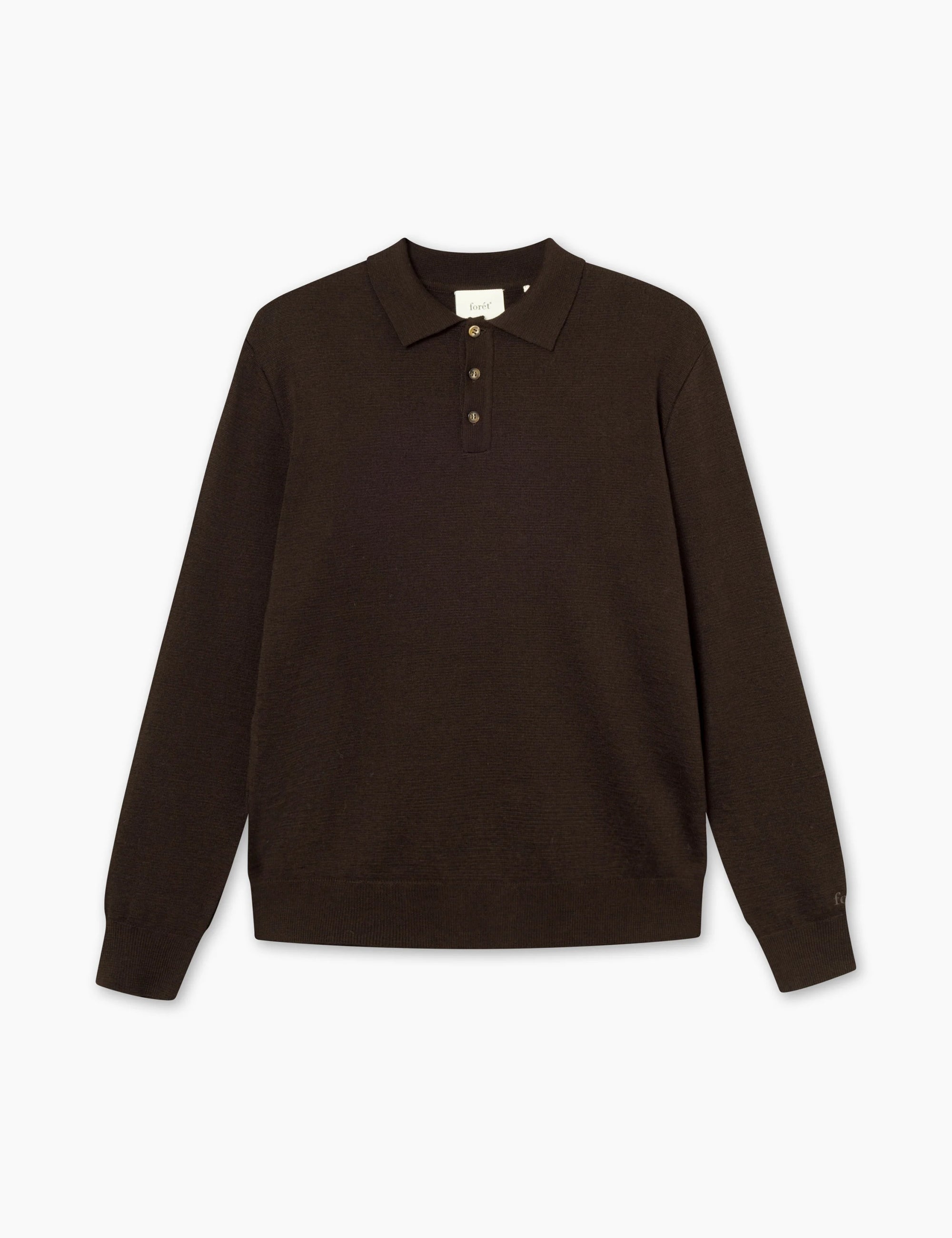 LEO BOUTIQUE Base Merino Polo Knit | Cold Brown Forét