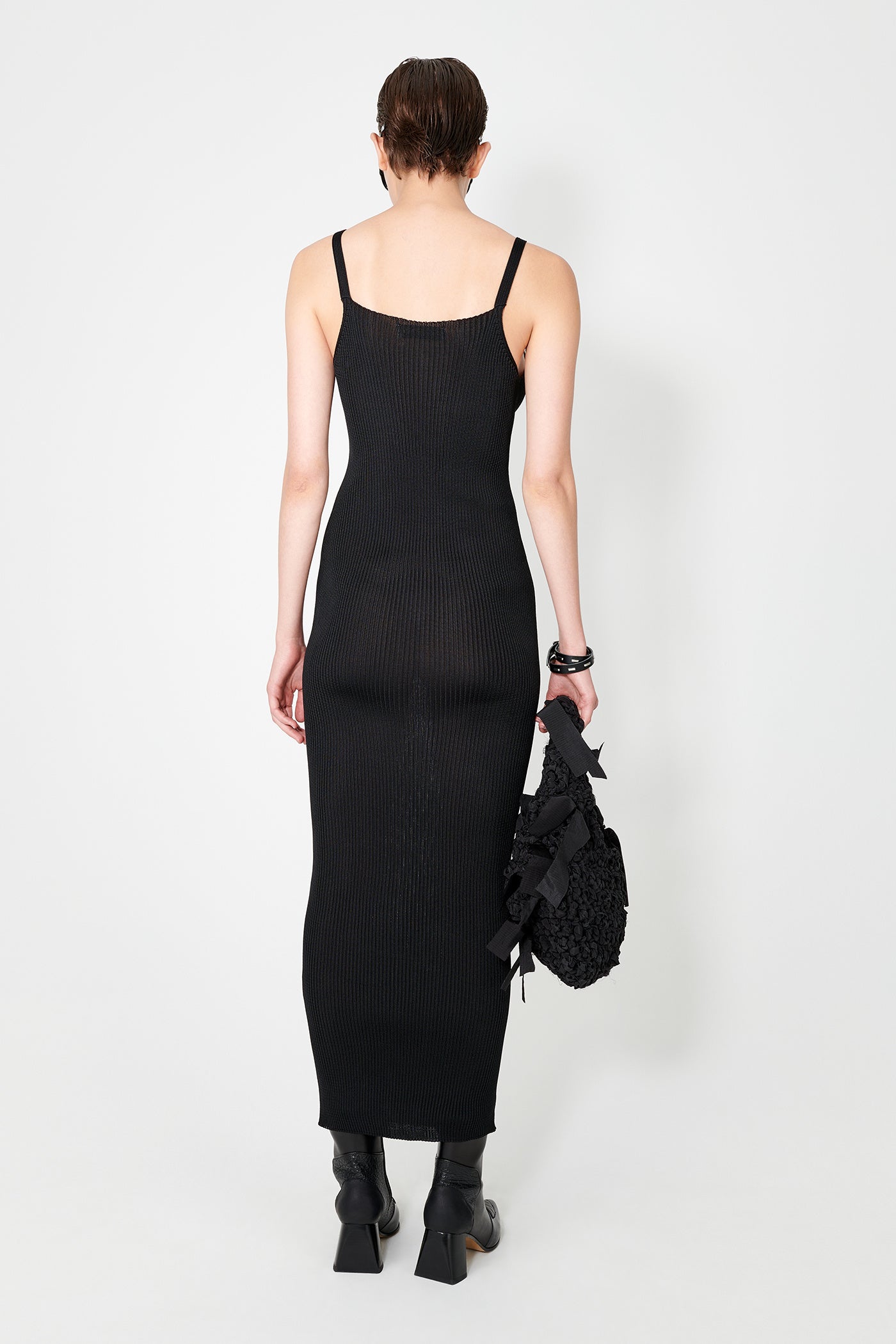 OUR LEGACY Knitted Singlet Dress | Super Black Performance Poly