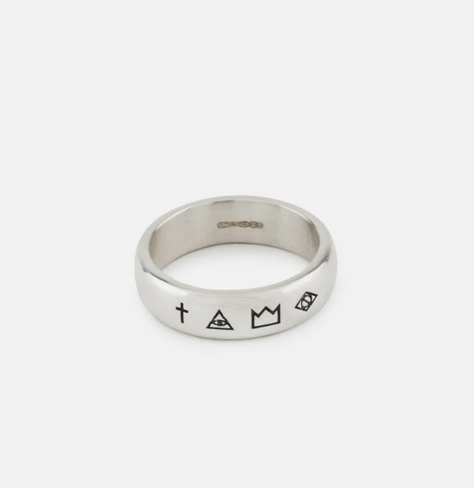 Serge Denimes 4 Symbols Ring | Silver Leo Boutique