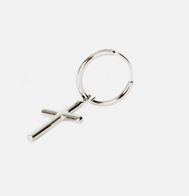 Serge Denimes Cross Earring | Silver Leo Boutique