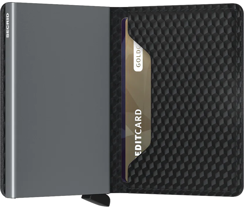 Slim Wallet Cubic | Black Titanium